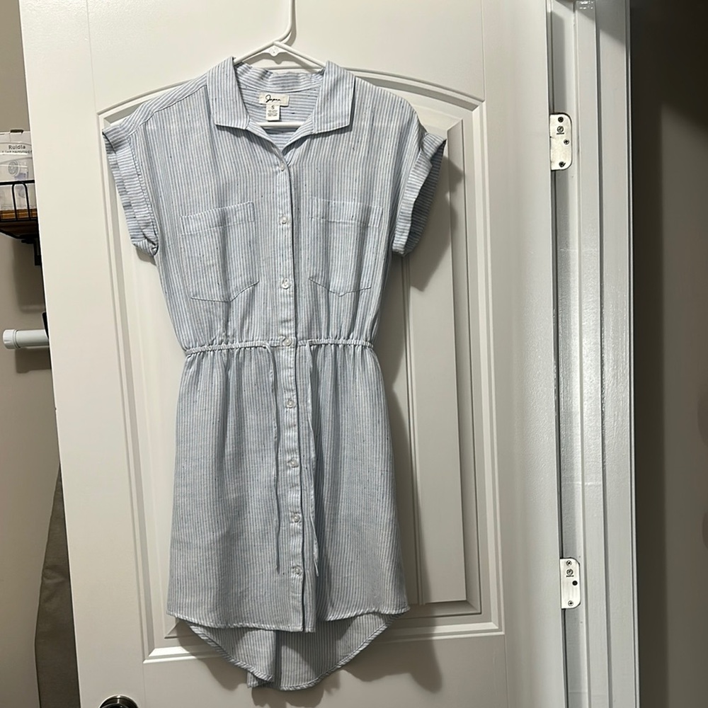 Japna Light Blue Striped Dress